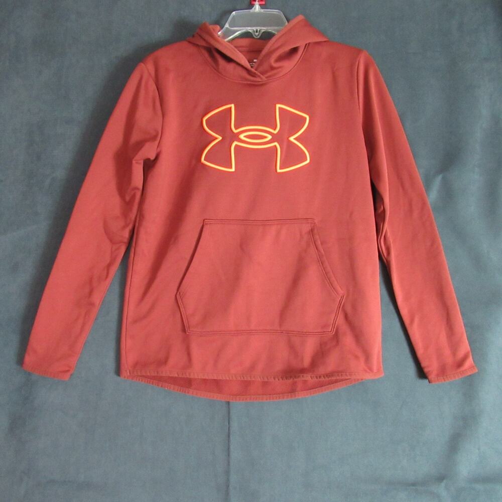 Under Armour Hoodie Mens Size XS Rust Sweatshirt Fleece Big Logo Sports Active
